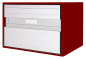 Preview: Briefkasten Huber Aluminium 300/400 rubinrot RAL 3003 Klassische Fornt